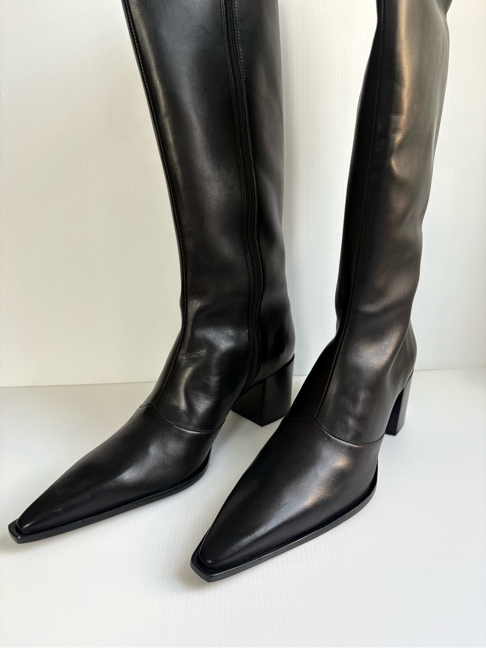Schultz Raffaela 55MM Leather Knee-High Boots Size 10 B Black NWOB - Picture 12 of 17